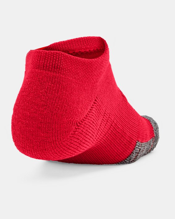 Adult HeatGear® No Show Socks 3-Pack, Red, pdpMainDesktop image number 2